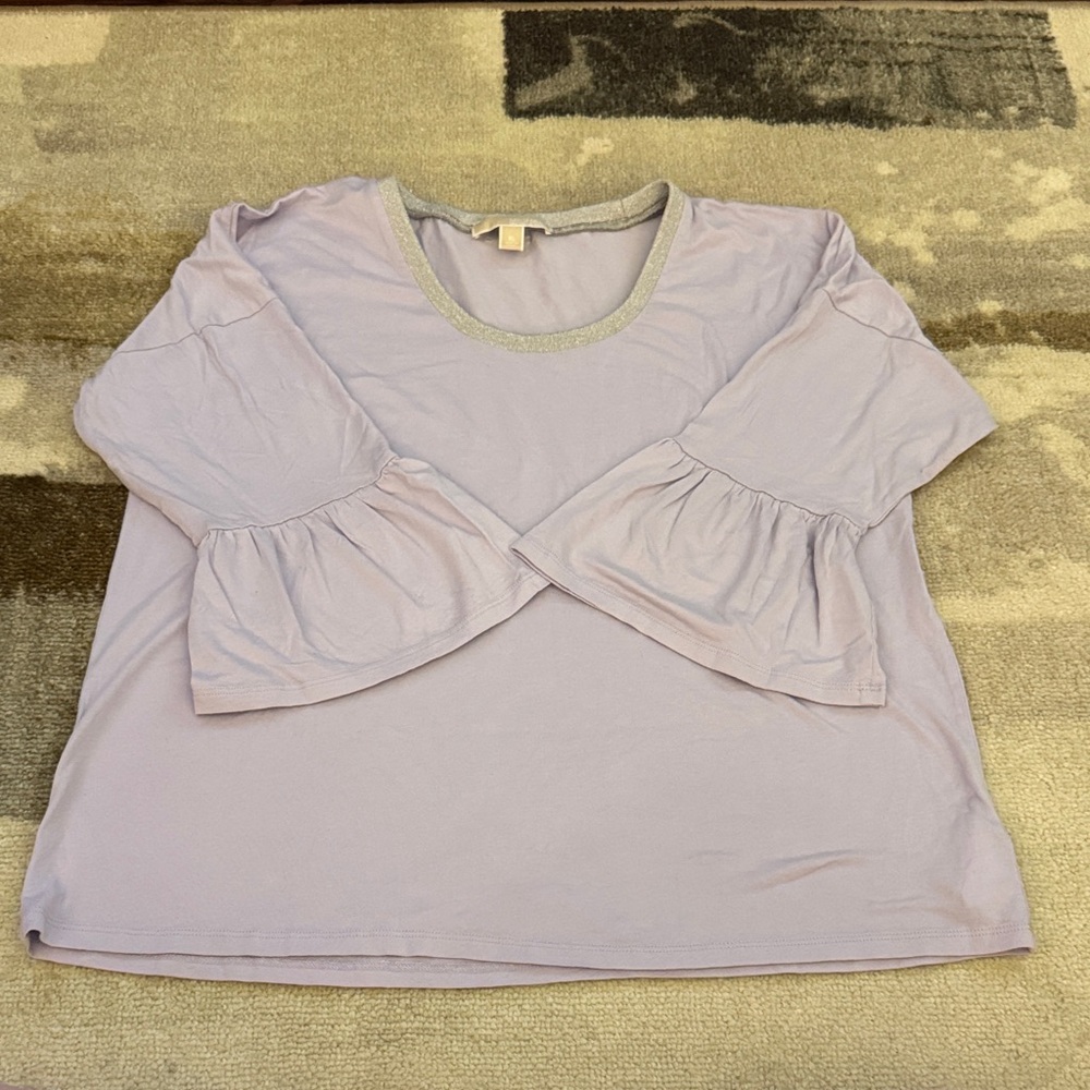 Michael Kors Light Purple Blouse with Bell Sleeves